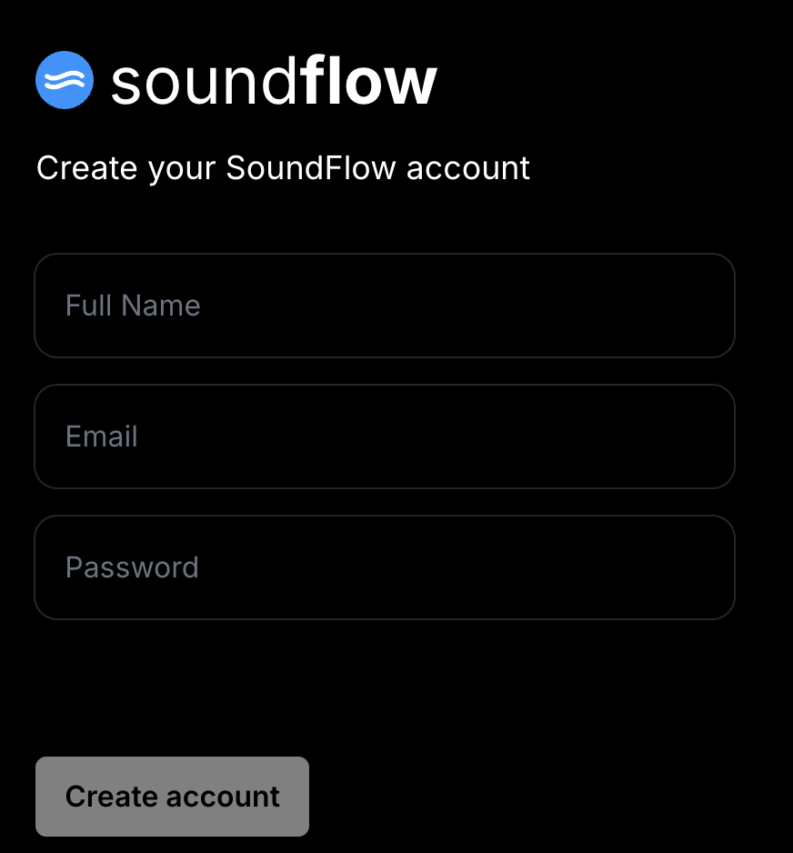 SoundFlow Account Creation